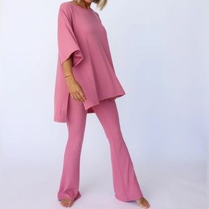 The Foxy Kind All Weekend Long Pant Set Posh Pink